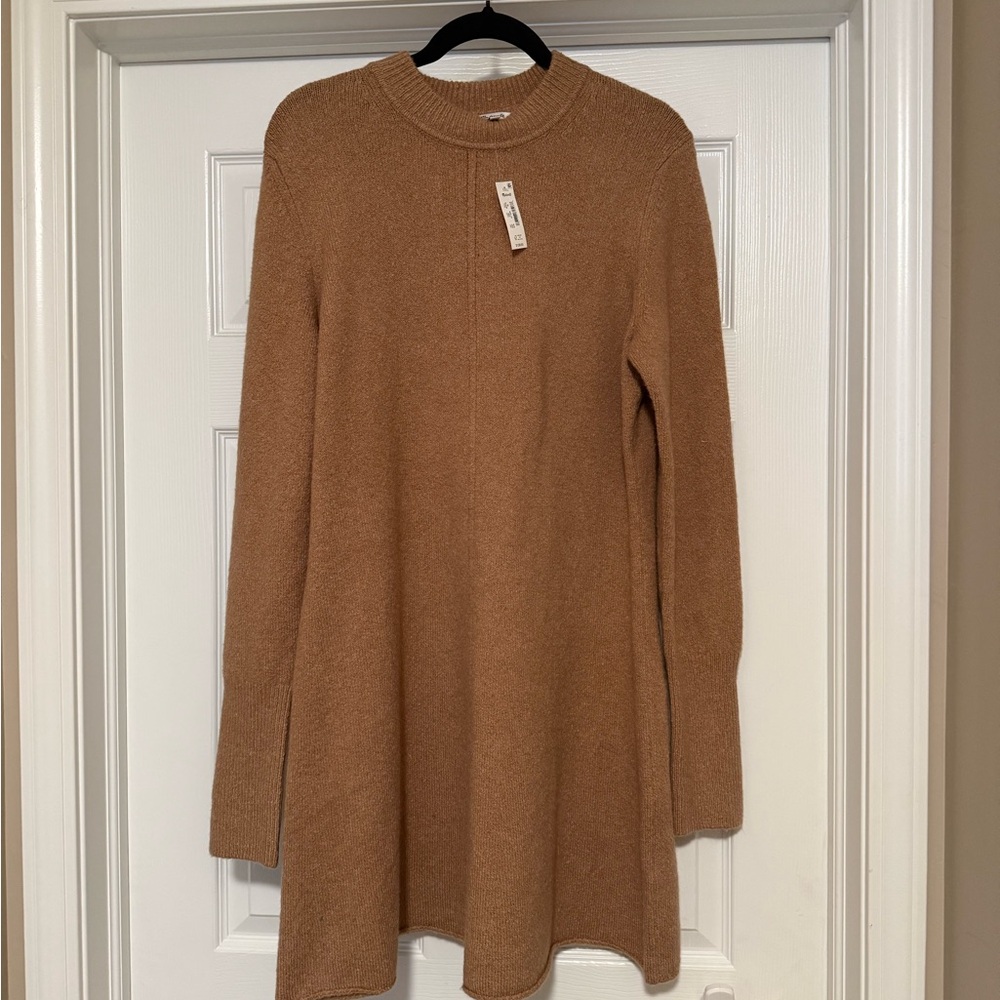 Madewell Long Sleeve Tan Sweater Dress